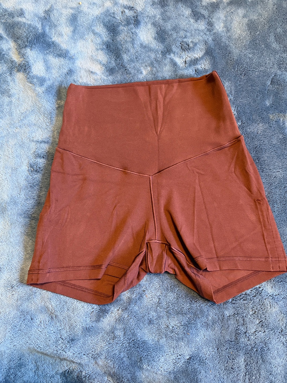 aerie High-Rise Athletic Bike Shorts in Rust